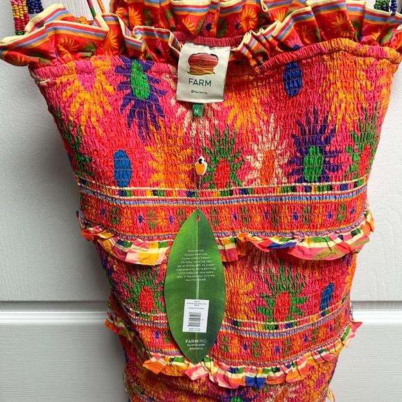 Farm Rio Coral Summer Sun Mini Dress - Picture 7 of 7